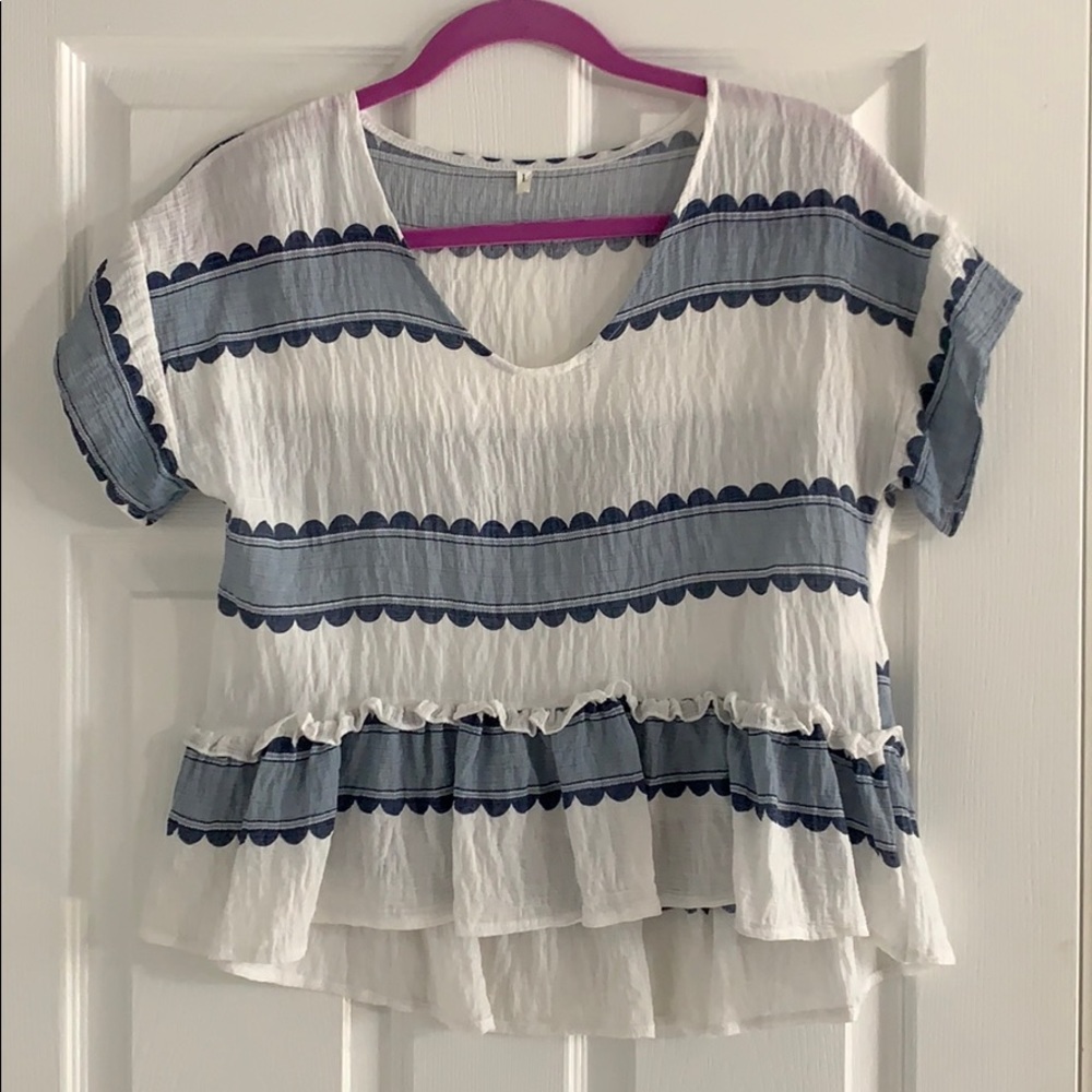 Blue and White Stripped Blouse